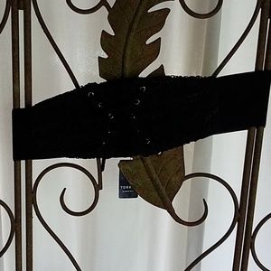 Torrid- elastic snap lace/tie front belt.